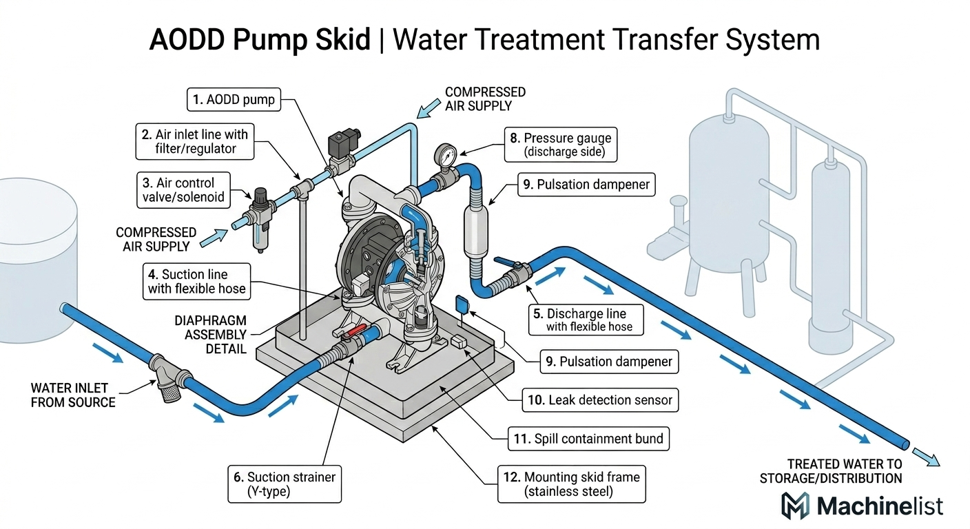 AODD Pump Skid Water Treatment Transfer System Malaysia