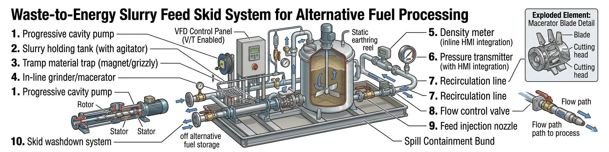 Waste to Energy Slurry Feed Skid System Malaysia